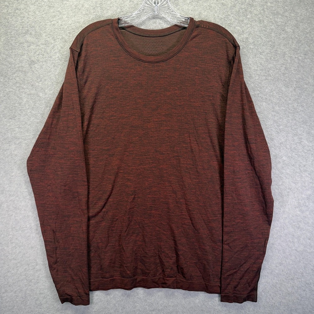 Lululemon Metal Vent Tech Shirt Mens Large Red Long Sleeve Athletic Running